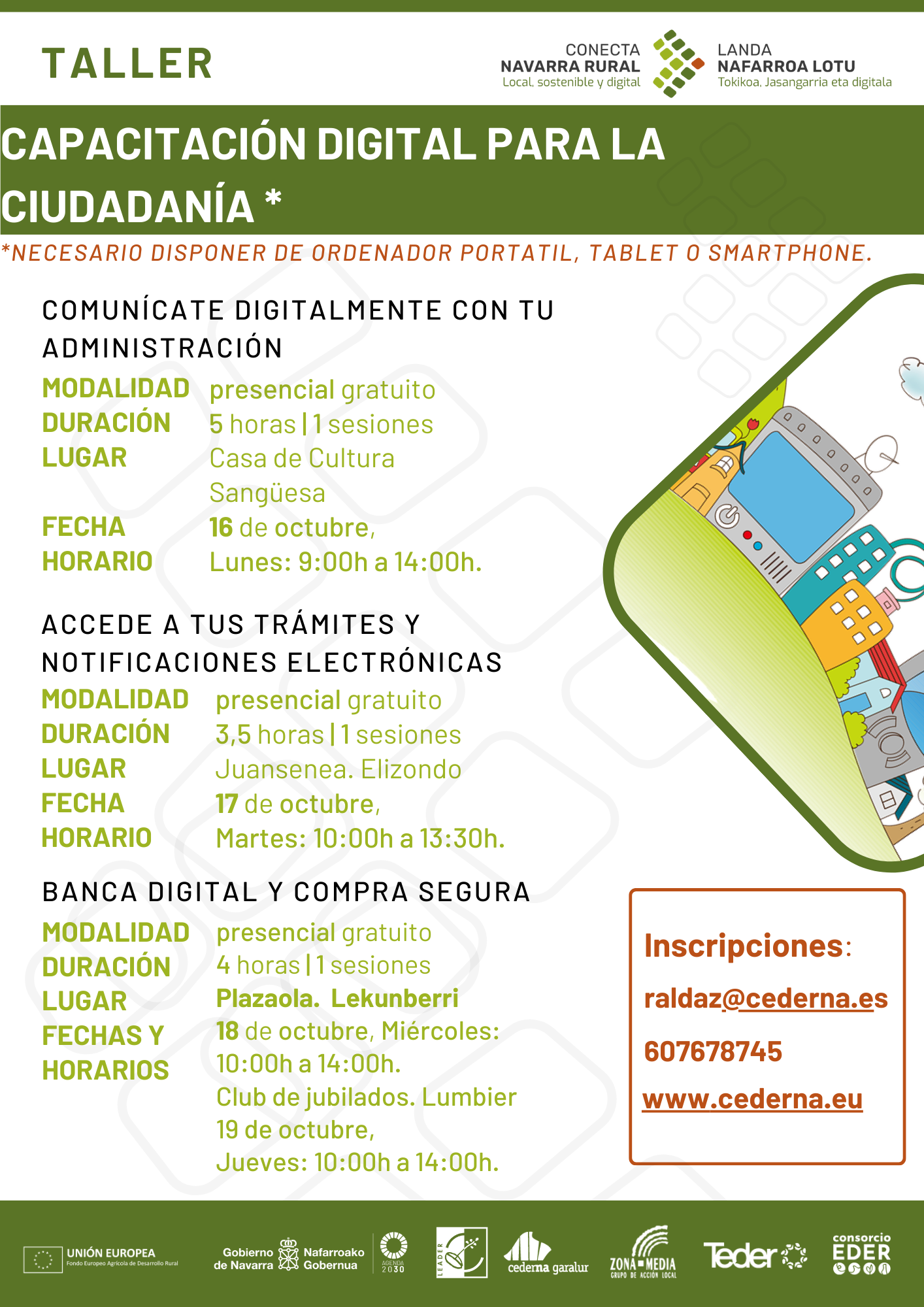 Cederna Garalur programa cuatro talleres digitales sobre banca electrónica y trámites administrativos online, dirigidos a la ciudadanía.